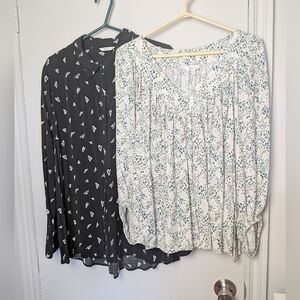 BUNDLE 2 Reitmans Plus Size Women Top Blouse Size XXL and 2X Loose Fit